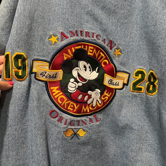 Vintage Denim and Tan MICKEY/Disney Varsity Jacket - Picture 7 of 7